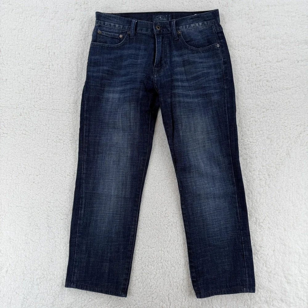 Lucky Brand 221 Original Straight Jeans Mens 30x28 Dark Wash Stretch Denim